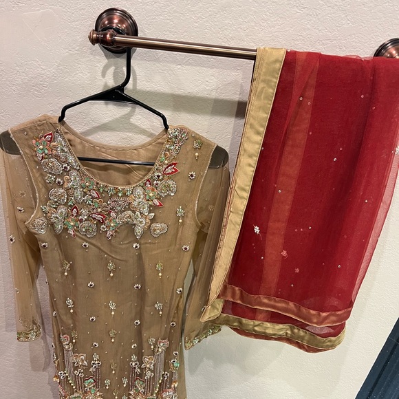 3 pcs Pakistani/Indian wedding wear - Picture 1 of 15